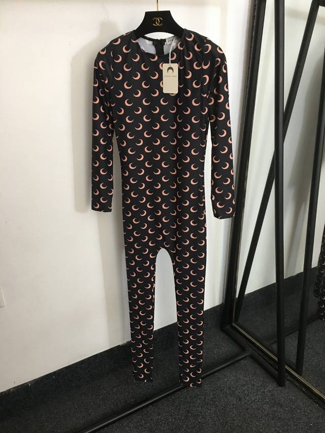 Style No. 0552 Marine Serr* New full print moon print long sleeve one-piece tig
