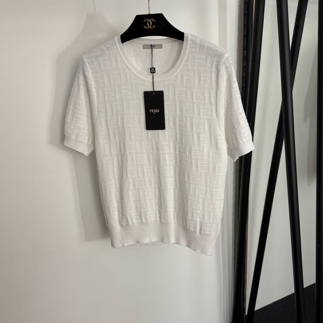 Style No. 20253934 Fend* new monogram F letter jacquard short-sleeved sweater,