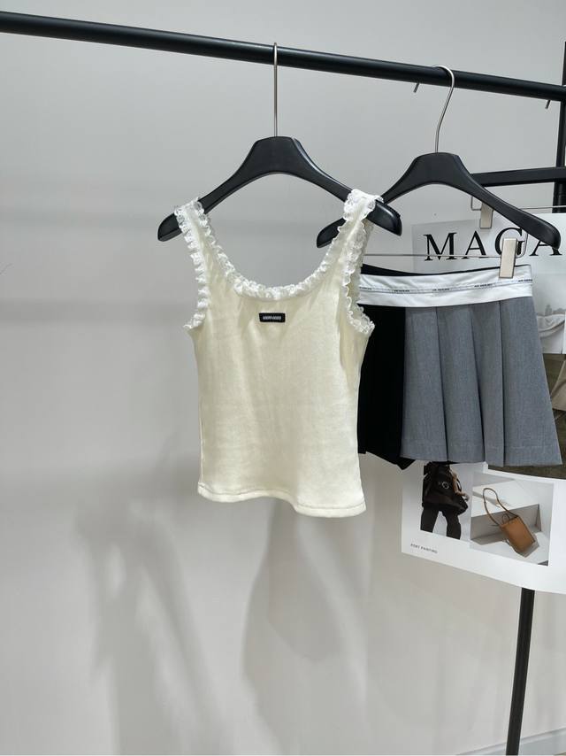 M Apricot lace vest DDD, fabric: knitted cotton + spandex Color: apricot *