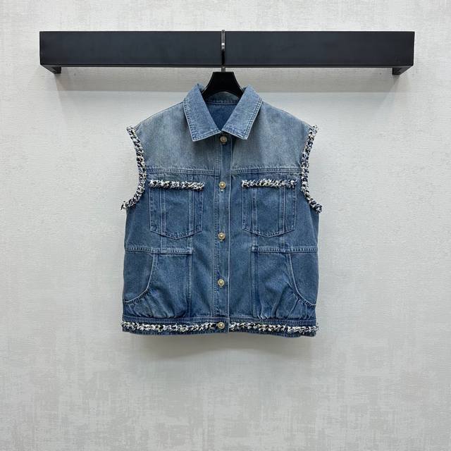 Chane*2025 New arrivals Customized hemmed denim vests Yb imported twill cotton d