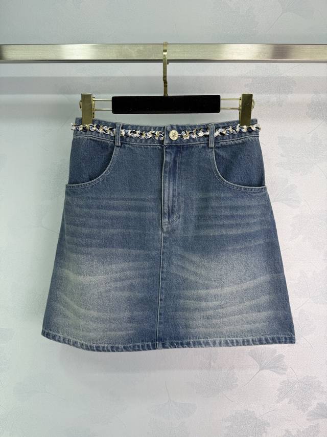 Chane*25 Summer series new denim skirts, high-end custom-made, washed denim cott