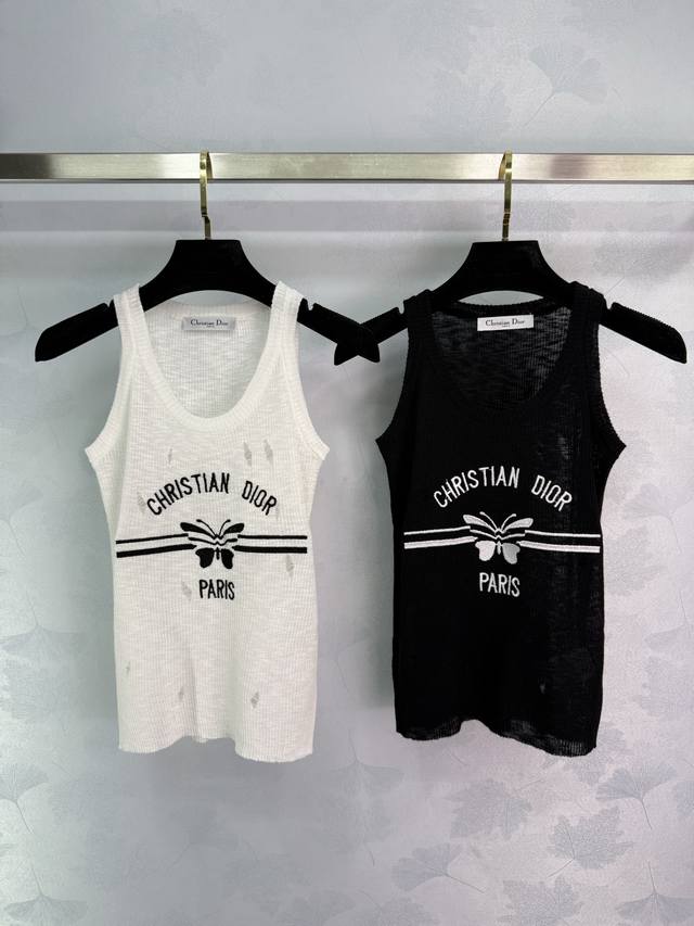 Dio* 2025 Spring and Summer New Series! Butterfly round neck knitted vest! Round