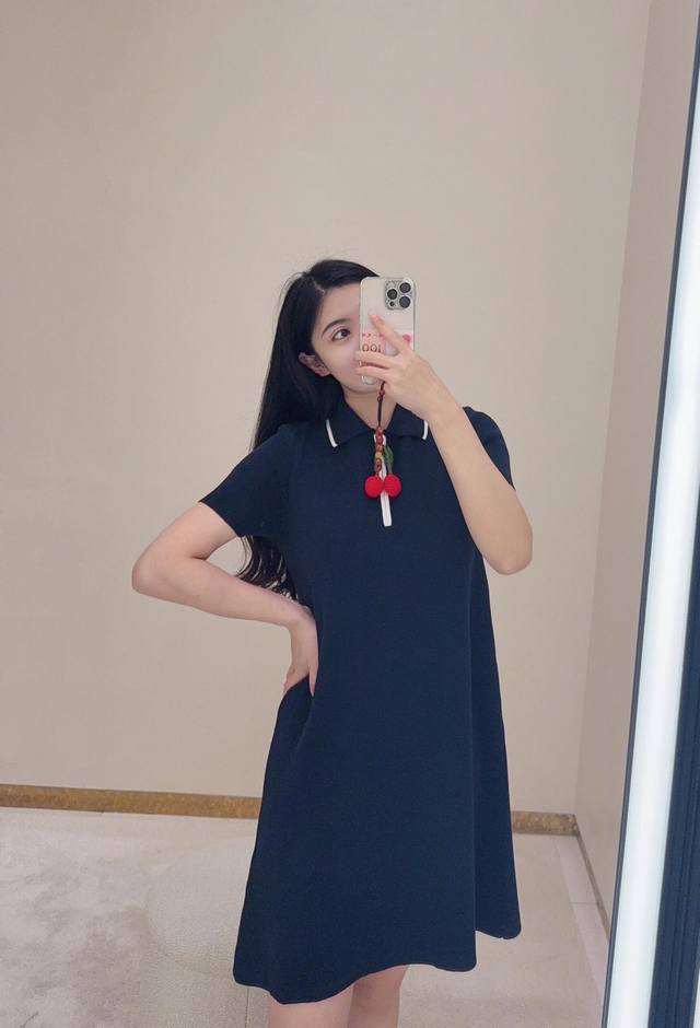 Valen*Tino 25Ss Spring and Summer new red cherry pendant Polo knitted dress | Ex