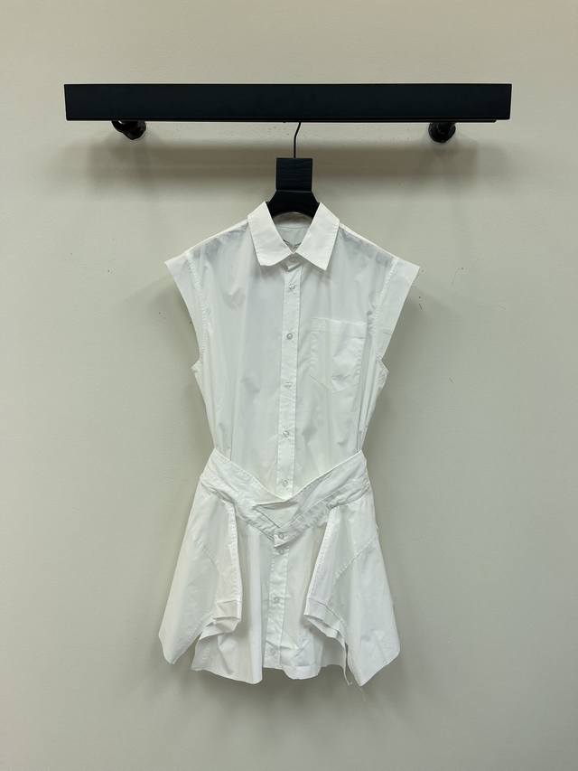 Alexander Wan*25 New deconstruction style irregular splicing cotton poplin shirt