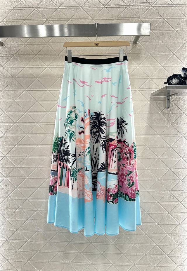 Dio*2025 New arrivals Printed city street scene skirt Customized Yb imported twi