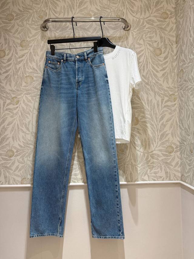 In stock Style No. 11040P Red label jeans with red leather on the back waist, w