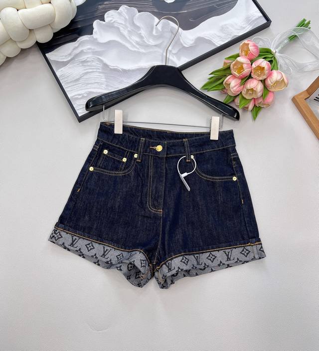Louis Vuitton new style denim shorts with monogram prints, customized Yb twill c