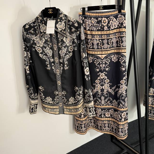 Style No. 20253962 Zimmermann new suit, retro pattern print lapel long-sleeved