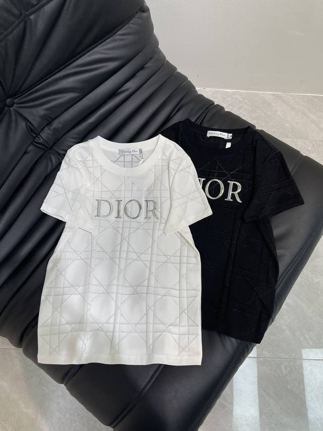 Dio*25 Spring and summer new diamond embossed short-sleeved T-shirt custom Yb tw