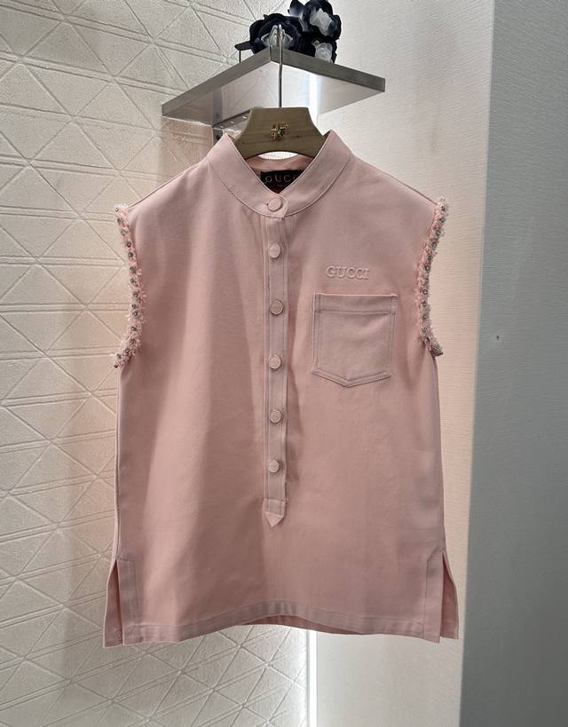 Gucc*2025 New arrivals Vest top shorts set Customized Yb twill cotton thin denim