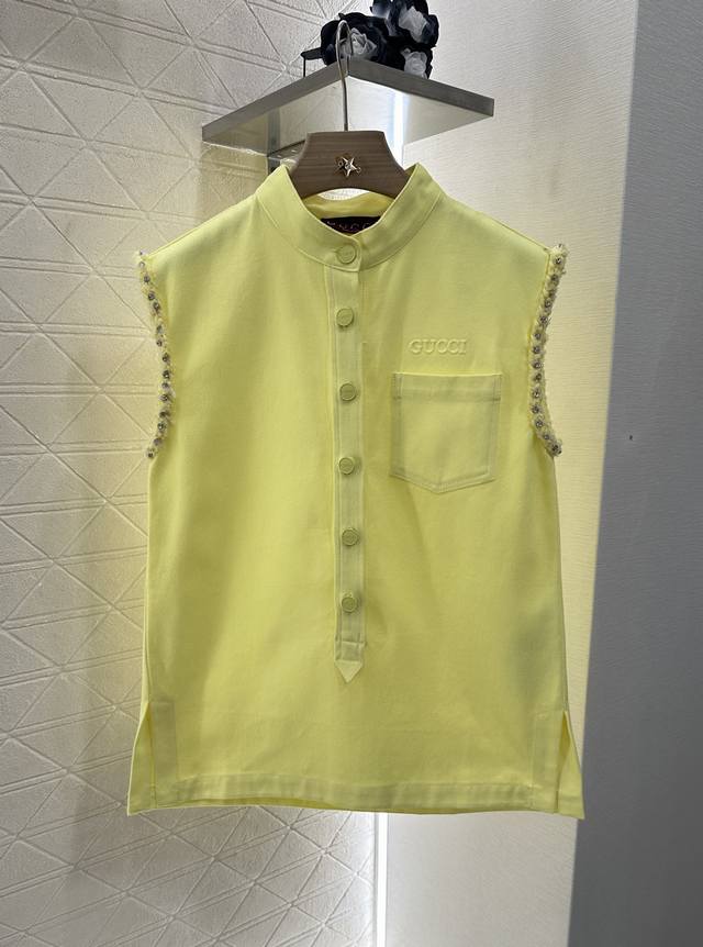 Gucc*2025 New arrivals Vest top shorts set Customized Yb twill cotton thin denim