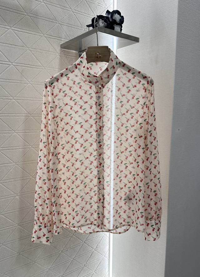 Valentin*2025 New arrivals Reactive printed cherry shirt Customized Yb imported