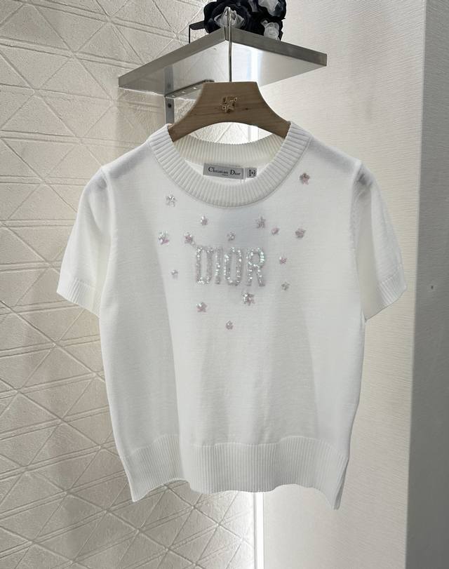 Dio*2025 New arrivals Beaded sequined knitted short sleeves Customized Yb wool y