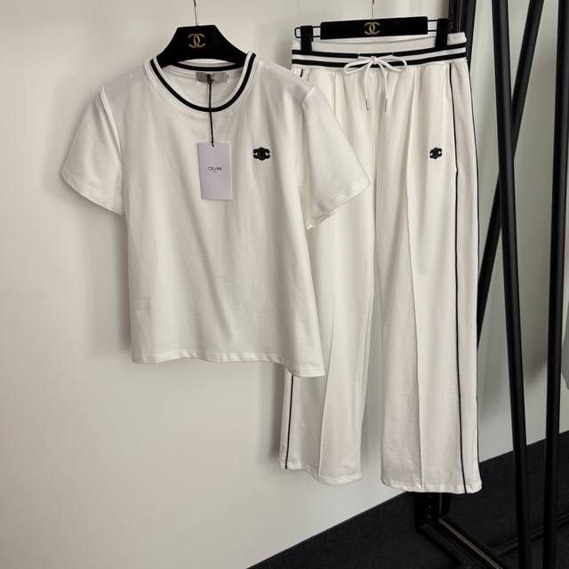 Style No. 20254170 Celin* new sports suit, color matching line hemming chest lo