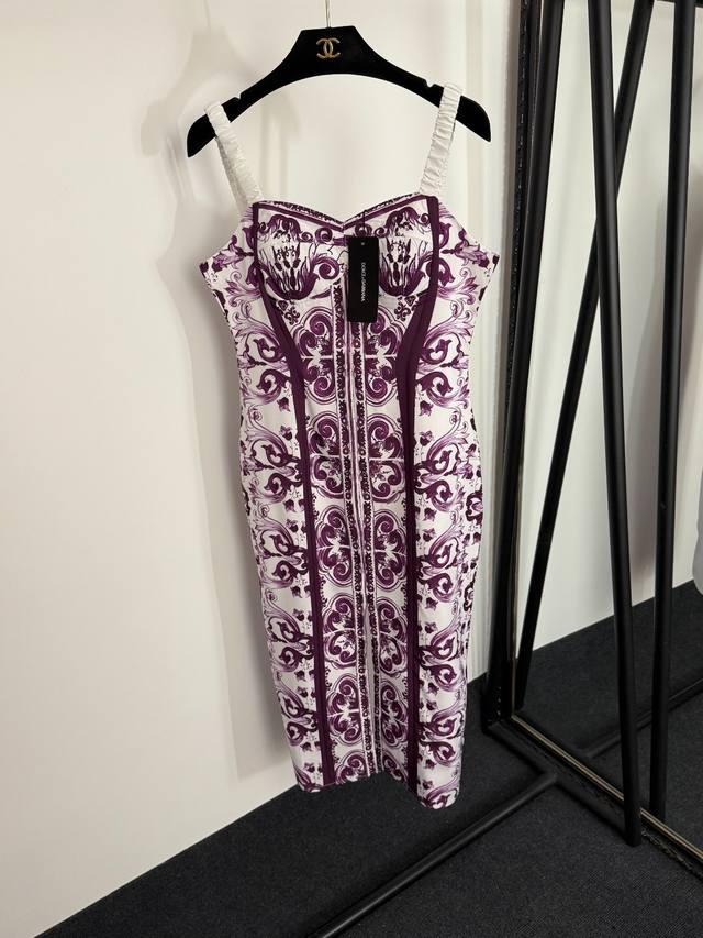 Style No. 20254169 Dg* New retro pattern print color matching sling slim tube d