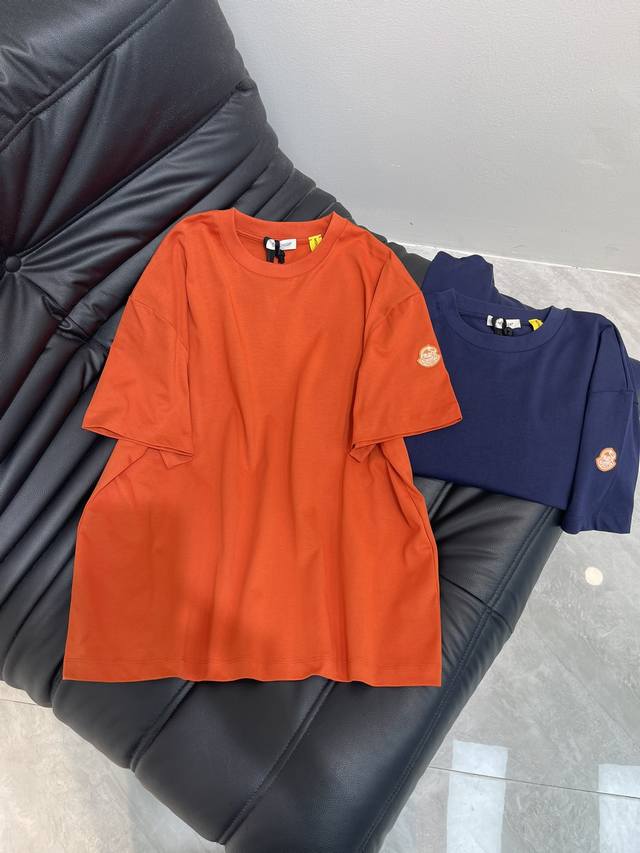 Mon*Monkou 25 new round neck embroidered short-sleeved T-shirt Exquisite regular