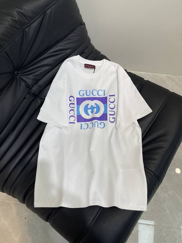 Gucc*25 Spring and summer new style printed round neck short-sleeved T-shirt cus