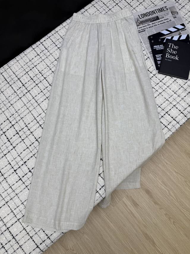 Brunello Cucinell*25Ss Summer embroidered small logo design trousers A very spec