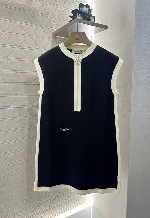 Dio*2025 New arrivals Black and white contrast vest skirt Customized Yb imported