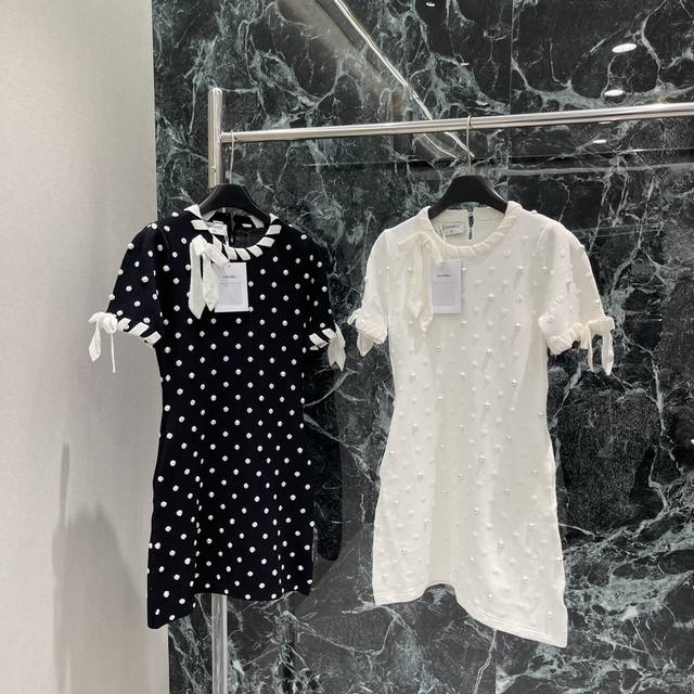 Xiaoxiang 25 Early Autumn new beaded short-sleeved dress with a heart-shaped ho