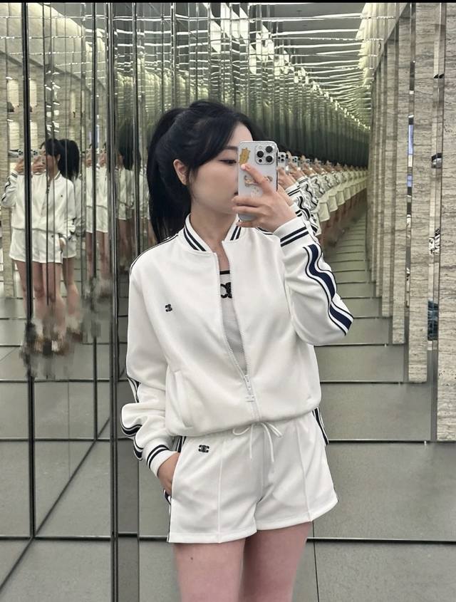 Ce 25 Early autumn new style webbing stitching zipper sweater jacket with iconic