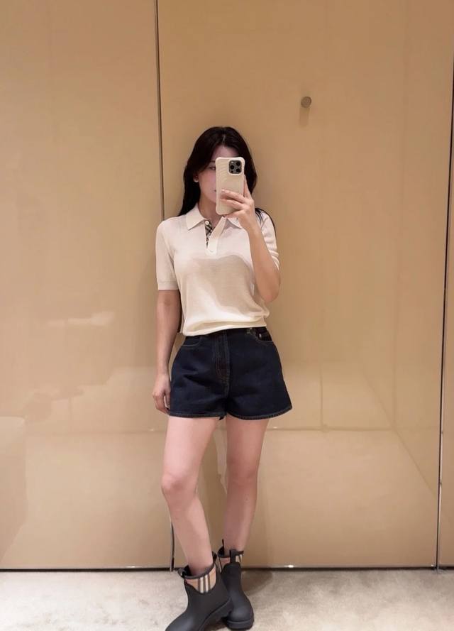 Bbr 25 Early autumn new style lapel knitted short sleeves exquisite lapel short