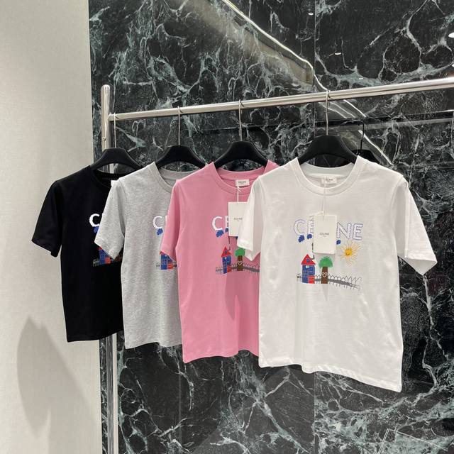 Ce 25 Early autumn new style childlike graffiti print short-sleeved T-shirt full