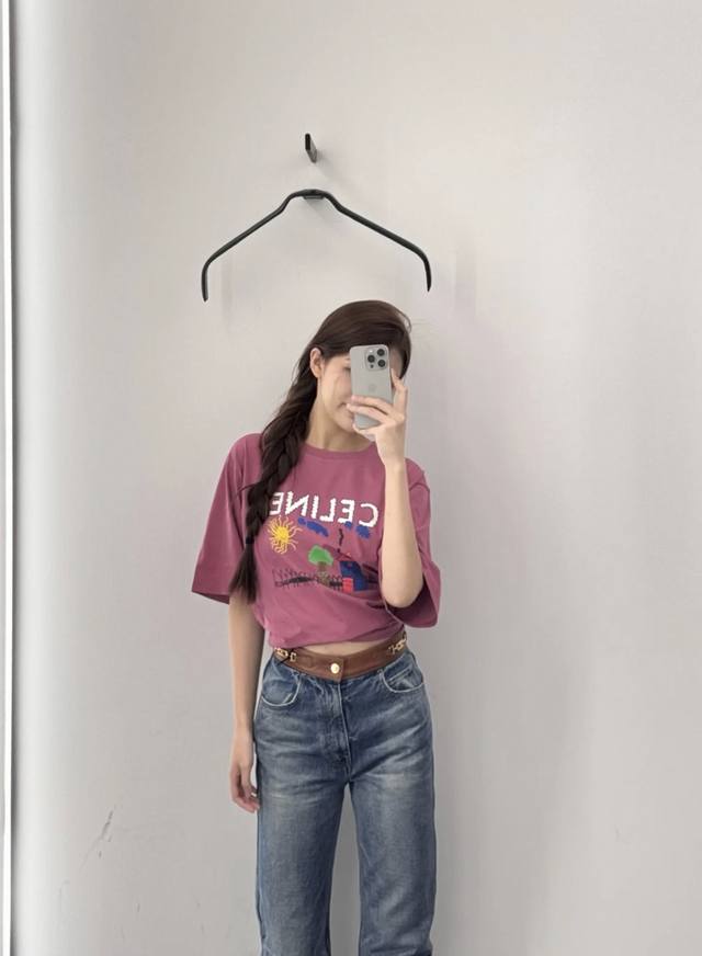 Ce 25 Early autumn new style childlike graffiti print short-sleeved T-shirt full