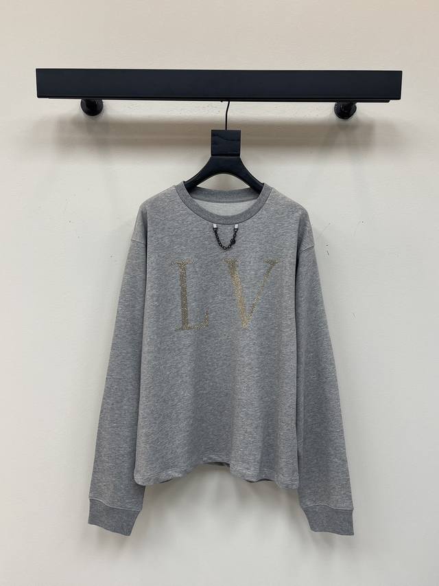 Louis Vuitto*25 Early Autumn new style hot diamond logo round neck sweatshirt. B