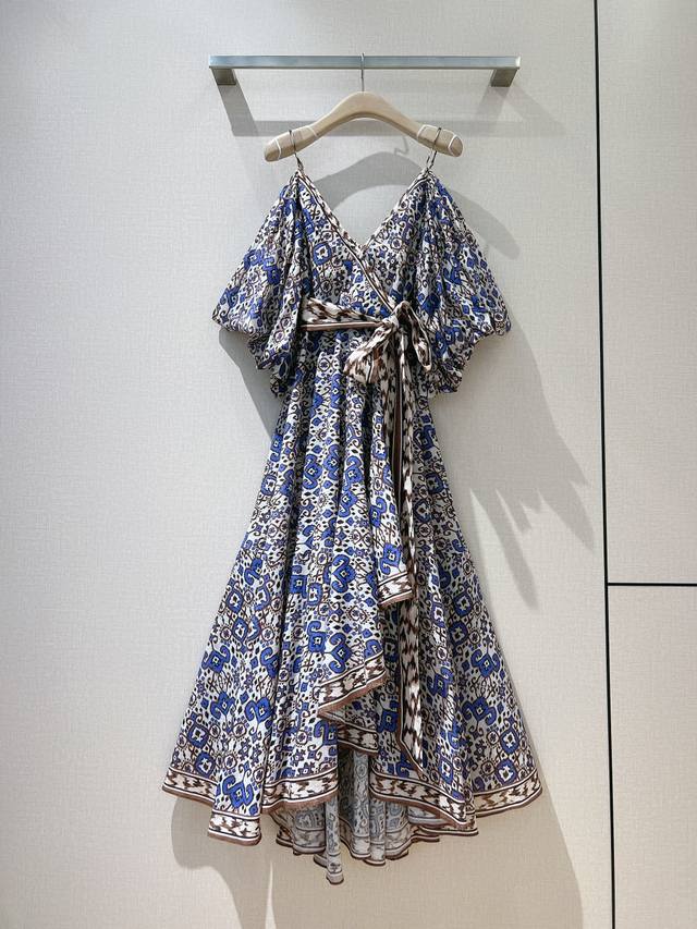 Z*I*M*MWrap-in-length halter dress Cornflower blue Ika tie-dye pattern Made from