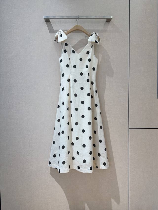 Z*I*M*M New Polka Dot Dress This polka dot print dress is made of linen fabric,