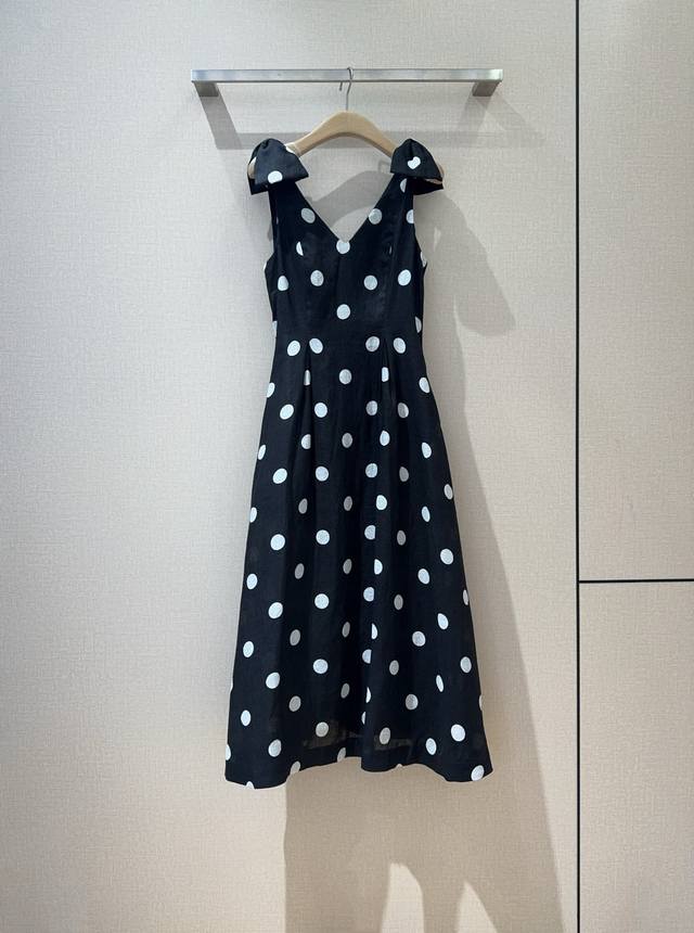 Z*I*M*M New Polka Dot Dress This polka dot print dress is made of linen fabric,
