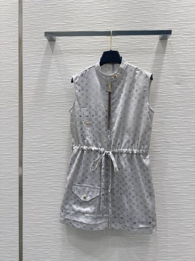 Louis Vuitt*On 2025Ss new vest dress Monograw penetration printing high-end atmo