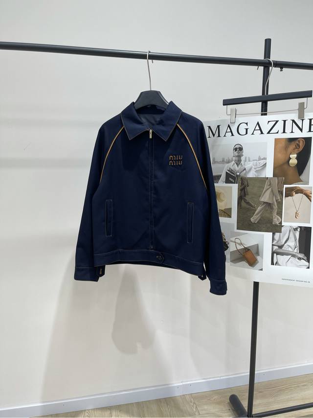 M navy blue suede zipper jacket DDD, fabric: worsted cotton wool + suede Color: