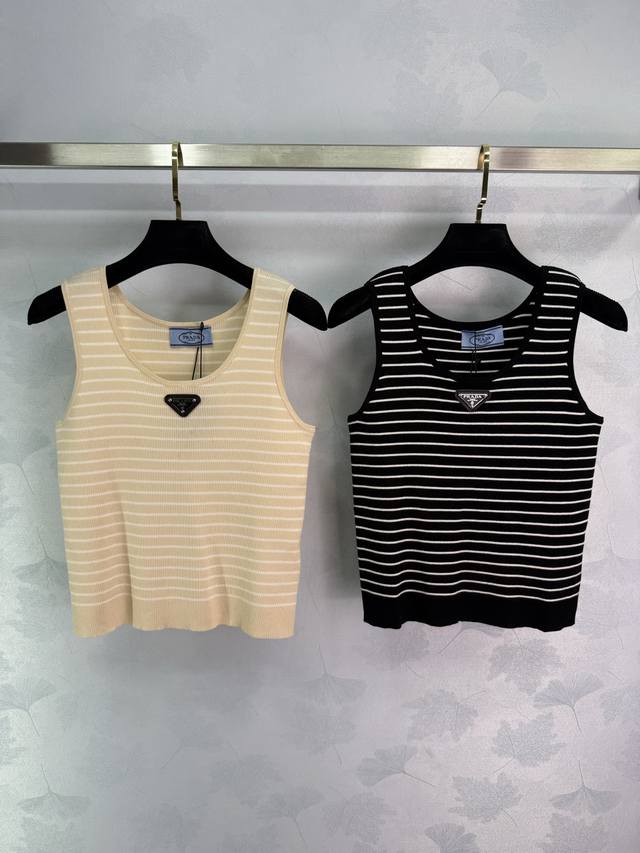 Prad*25 New summer striped vest with striped elements, simple and versatile, cla