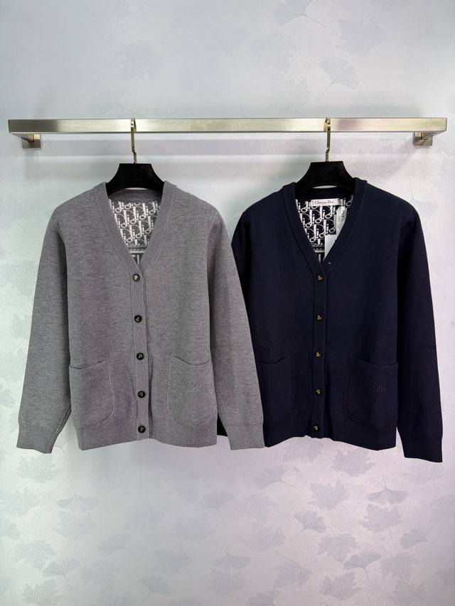 Dio*25 Early Autumn new knitted cardigan, double-sided, one side is solid color,