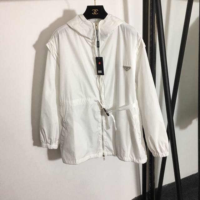 Style No. 1171 Prad* New Logo triangle safety buckle drawstring waist long slee