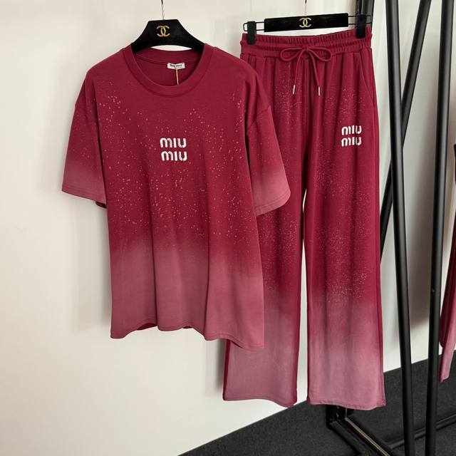 Style No. 20254134 Miumi* new sports suit, short-sleeved T-shirt with starry sk