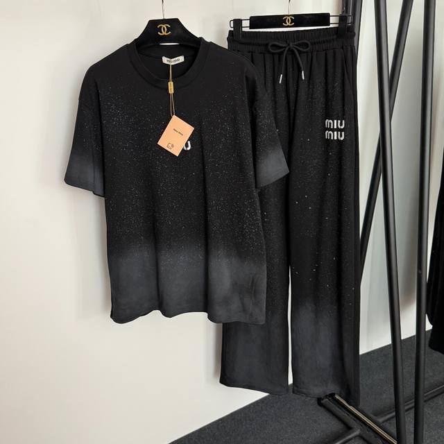Style No. 20254134 Miumi* new sports suit, short-sleeved T-shirt with starry sk