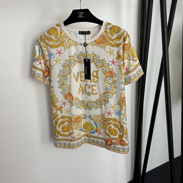 Style No. 20254129 Versac* New Retro Pattern Seafood Print Short Sleeve T-shirt