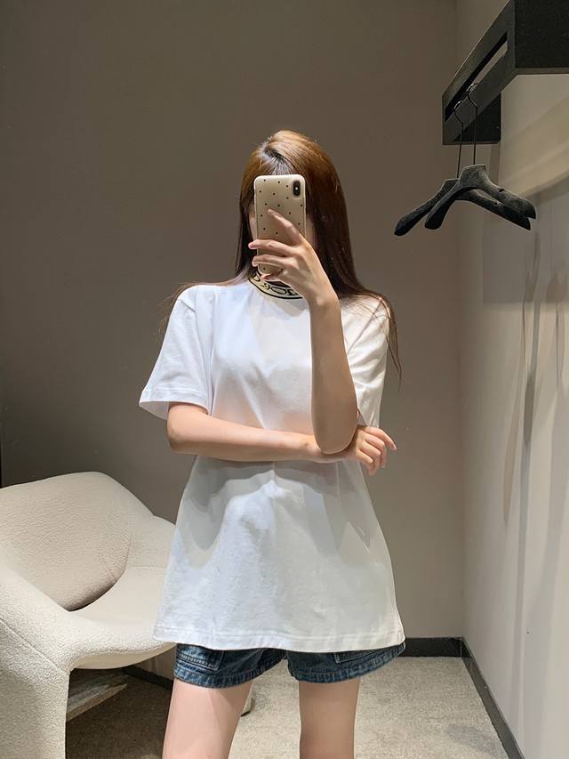 Dio* 25Ss Spring and summer new style round neck letter embroidery round neck sh