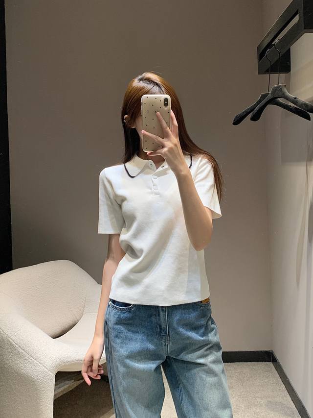 Moncl* 25Fw Early Autumn New Lapel Knitted Polo Short Sleeve Top | Exclusive Yb
