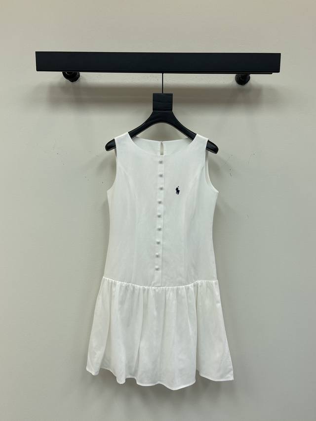 Polo Ralph Lauren Ralph*25 new pony embroidered logo sleeveless vest dress! The