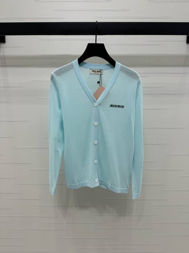 New original high-end quality Miumi*2025 early autumn latest series! V-neck knit