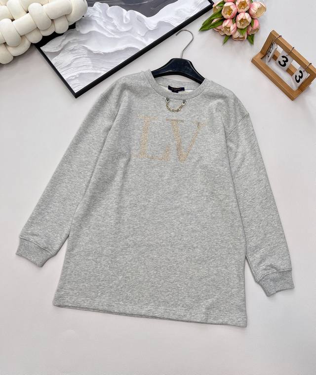 Louis Vuitton25Fw Early Autumn new letter hot diamond chain long sweaterحExclusi