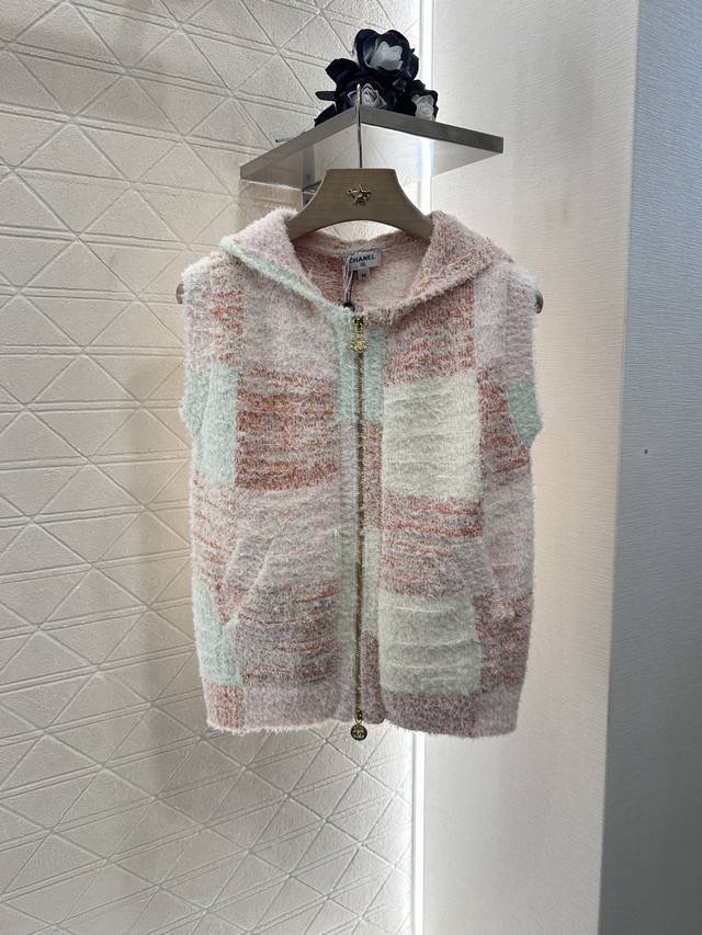 Chane*2025 New arrivals Hooded knitted vest Customized Yb cotton yarn woven soft