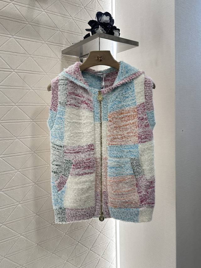 Chane*2025 New arrivals Hooded knitted vest Customized Yb cotton yarn woven soft