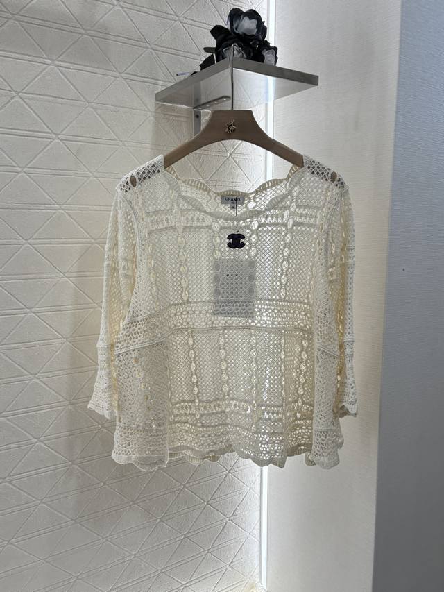 Chane*2025 New arrivals Embroidered hollow pullover sweater Customized Yb cotton