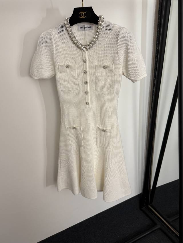 Style No. 20254124 Self Portrait*Sp new style pearl nail diamond round neck bow