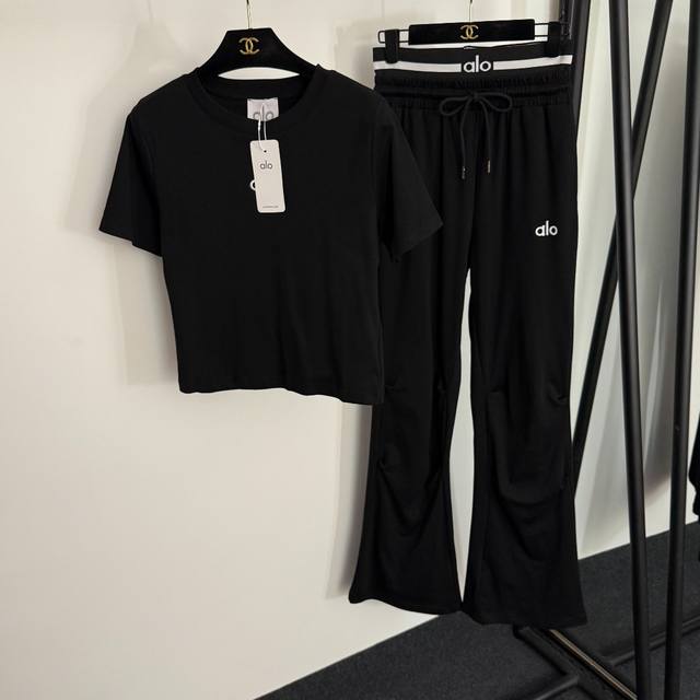 Style No. 20254117 Alo new sports suit, short-sleeved T-shirt with embroidered